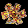 TDSO Confetti Butterfly Red & Yellow 7 Dice Polyset