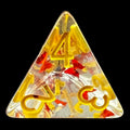 TDSO Confetti Butterfly Red & Yellow D4 Dice
