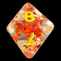 TDSO Confetti Butterfly Red & Yellow D8 Dice