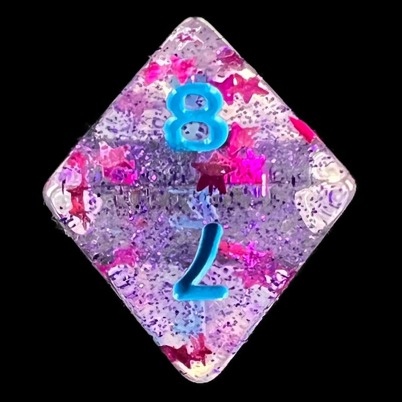 HALF PRICE CLEARANCE TDSO Confetti Cerise Star D8 Dice
