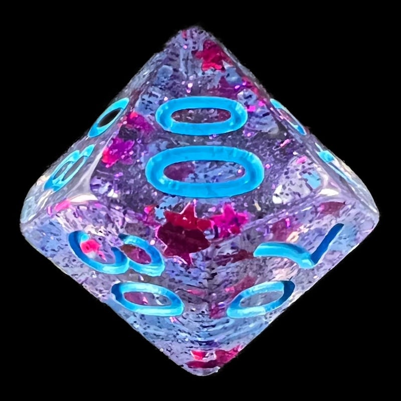 HALF PRICE CLEARANCE TDSO Confetti Cerise Star Percentile Dice