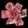 TDSO Confetti Clear & Pink 7 Dice Polyset