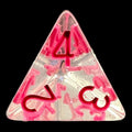 TDSO Confetti Clear & Pink D4 Dice