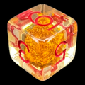 TDSO Confetti Fools Gold Clear with Red D6 Dice