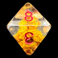 TDSO Confetti Fools Gold Clear with Red D8 Dice