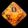 TDSO Confetti Amber Gold & Black D10 Dice