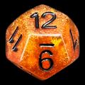 TDSO Confetti Amber Gold & Black D12 Dice