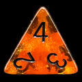 TDSO Confetti Amber Gold & Black D4 Dice