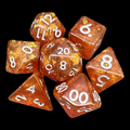 TDSO Confetti Gold Amber & Silver 7 Dice Polyset