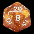 TDSO Confetti Gold Amber & Silver D20 Dice