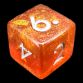 TDSO Confetti Gold Amber & Silver D6 Dice