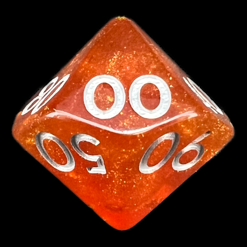 TDSO Confetti Gold Amber & Silver Percentile Dice