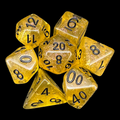 TDSO Confetti Gold & Black 7 Dice Polyset