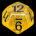 TDSO Confetti Gold & Black D12 Dice