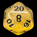 TDSO Confetti Gold & Black D20 Dice