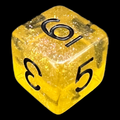 TDSO Confetti Gold & Black D6 Dice