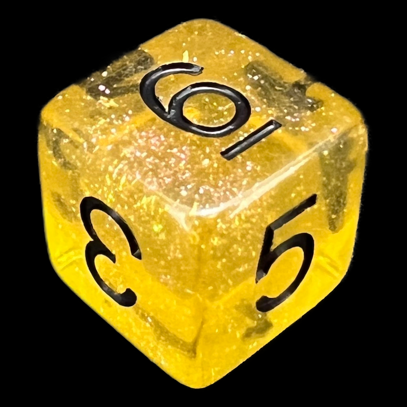 TDSO Confetti Gold & Black D6 Dice