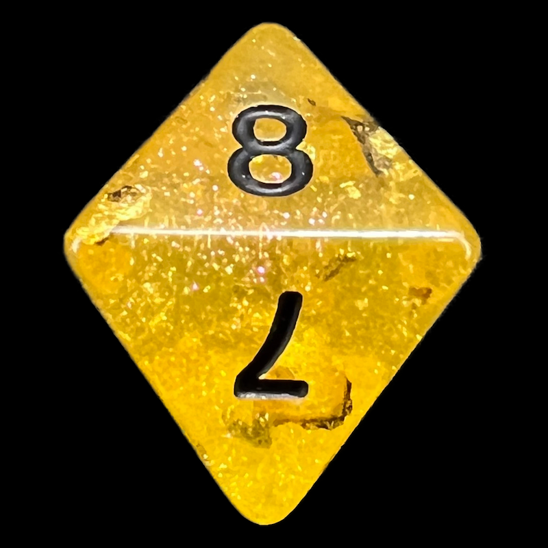 TDSO Confetti Gold & Black D8 Dice