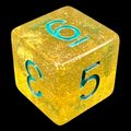 TDSO Confetti Gold & Turquoise D6 Dice