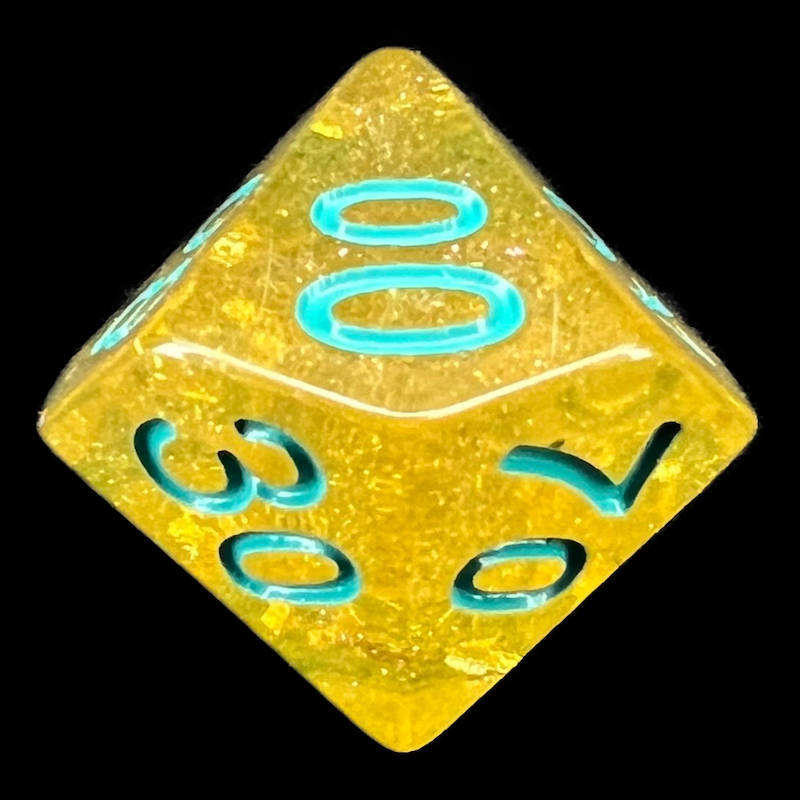 TDSO Confetti Gold & Turquoise Percentile Dice