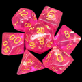 TDSO Confetti Hot Pink & Gold 7 Dice Polyset