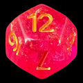 TDSO Confetti Hot Pink & Gold D12 Dice