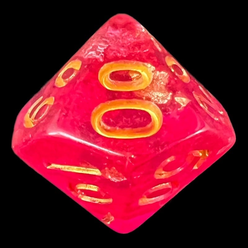 TDSO Confetti Hot Pink & Gold Percentile Dice