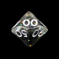 HALF PRICE CLEARANCE TDSO Confetti Mica Black Rainbow Glitter Percentile Dice