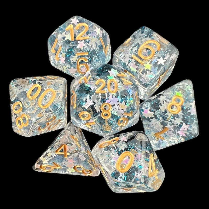 TDSO Confetti Paladins Star 7 Dice Polyset