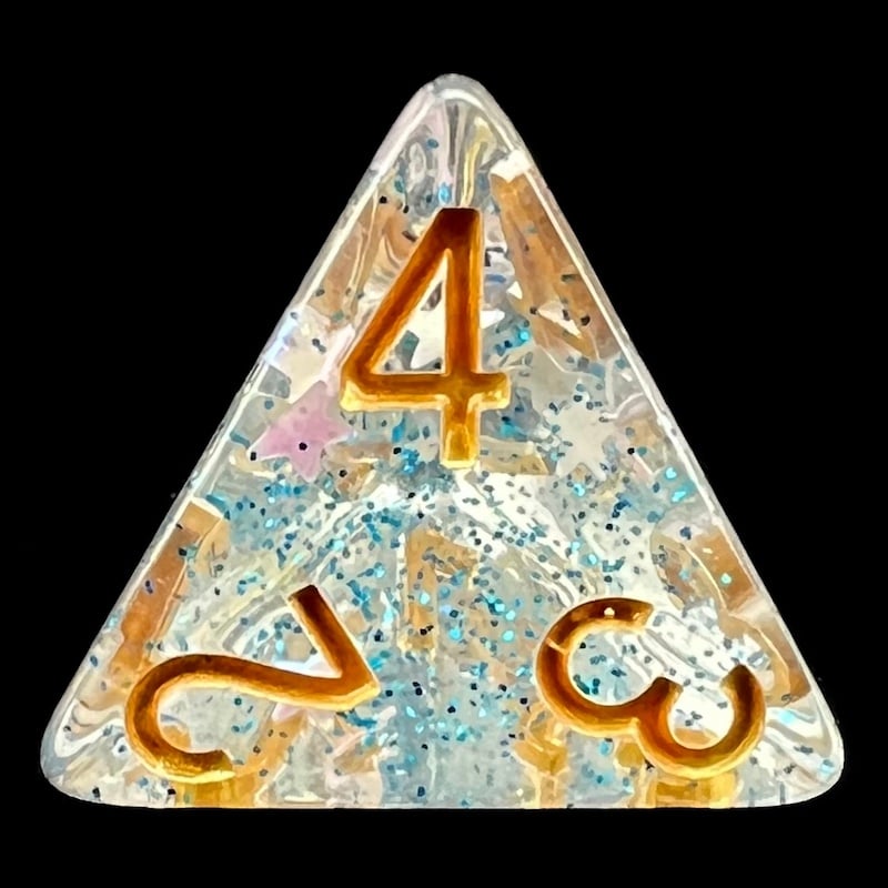 TDSO Confetti Paladins Star D4 Dice