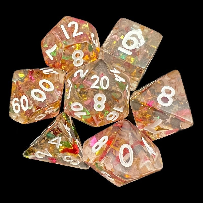 TDSO Confetti Party 7 Dice Polyset