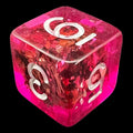 TDSO Confetti Pink & Silver D6 Dice