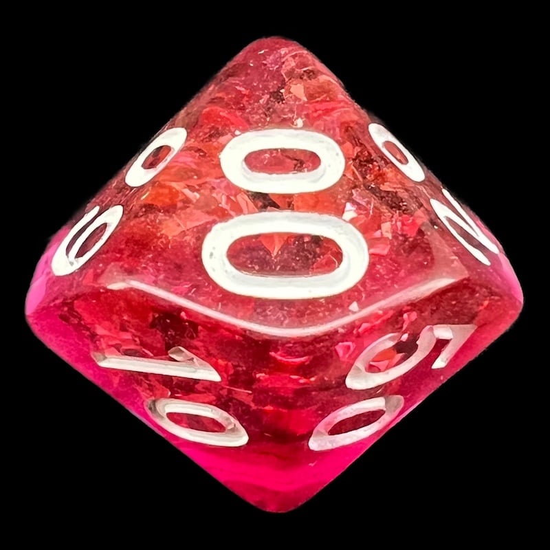 TDSO Confetti Pink & Silver Percentile Dice