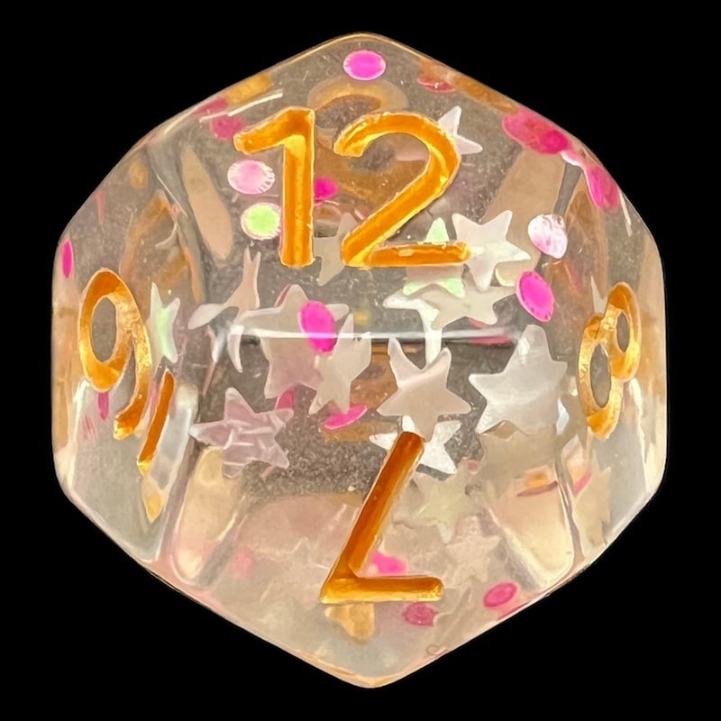 TDSO Confetti Princess Star D12 Dice