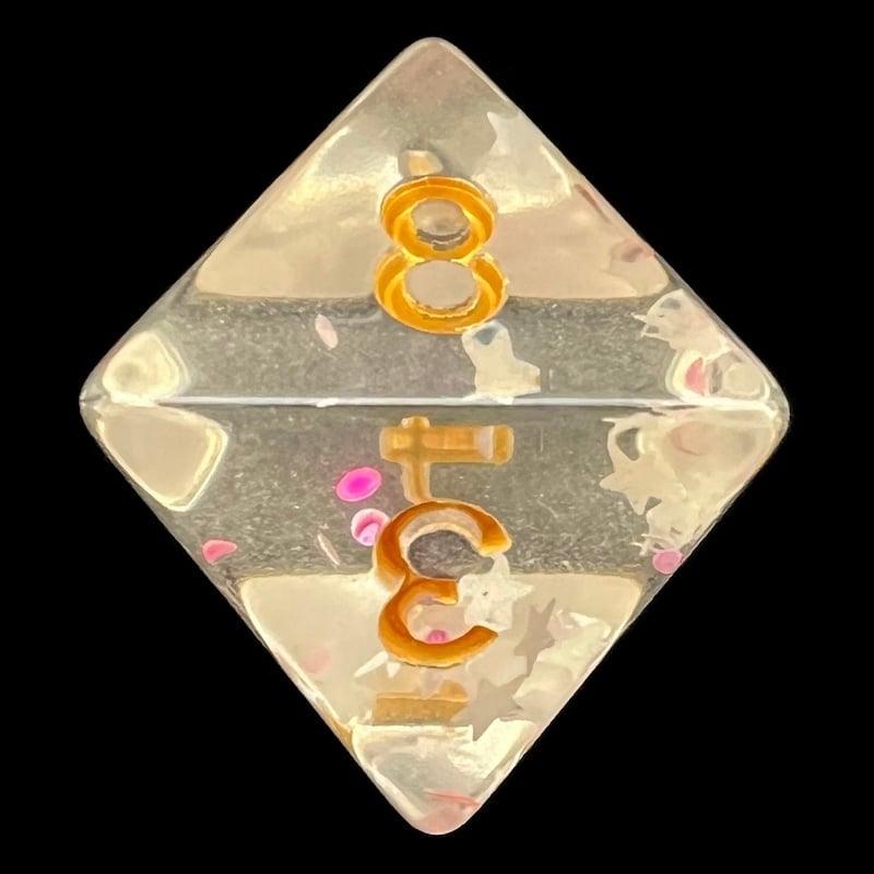 TDSO Confetti Princess Star D8 Dice