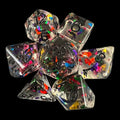 TDSO Confetti Rainbow & Black 7 Dice Polyset