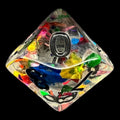 TDSO Confetti Rainbow & Black D10 Dice