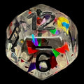 TDSO Confetti Rainbow & Black D12 Dice