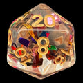 TDSO Confetti Rainbow & Gold D20 Dice