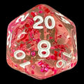TDSO Confetti Rose Red D20 Dice