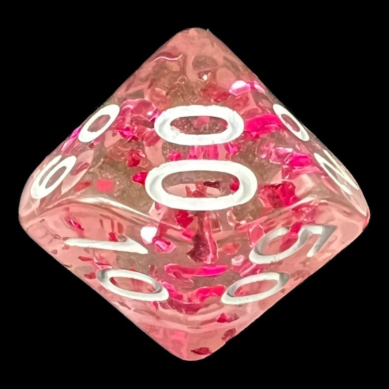 TDSO Confetti Rose Red Percentile Dice