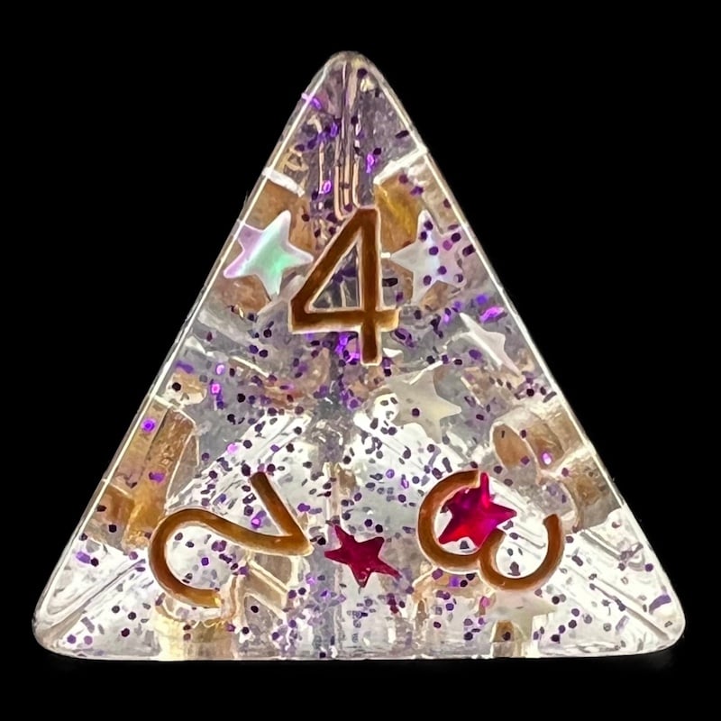 HALF PRICE CLEARANCE TDSO Confetti Royal Star D4 Dice