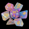 TDSO Confetti Sky Burst Blue & Purple 7 Dice Polyset