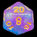 TDSO Confetti Sky Burst Blue & Purple D20 Dice