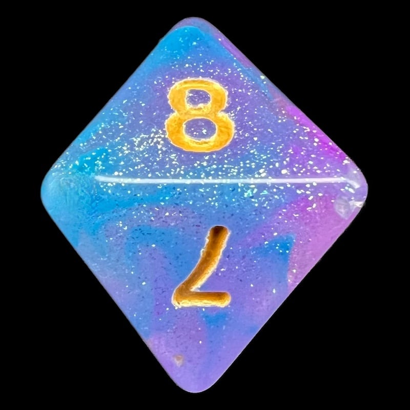 TDSO Confetti Sky Burst Blue & Purple D8 Dice