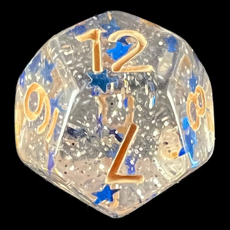 HALF PRICE CLEARANCE TDSO Confetti Sky Star D12 Dice