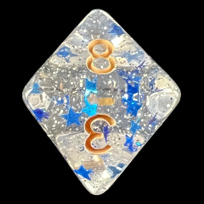 HALF PRICE CLEARANCE TDSO Confetti Sky Star D8 Dice