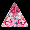 TDSO Confetti Superstar Blue & Pink D4 Dice