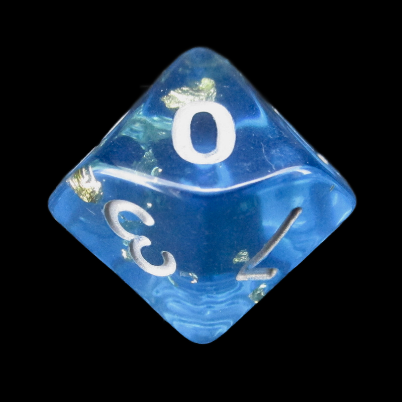 TDSO Confetti Teal & Gold D10 Dice