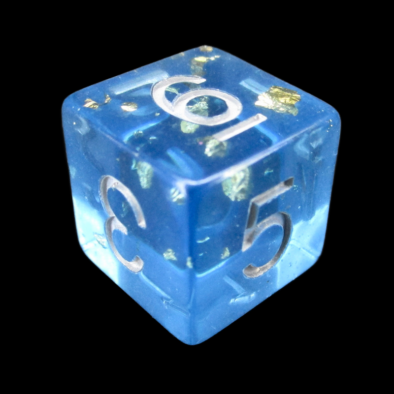 TDSO Confetti Teal & Gold D6 Dice
